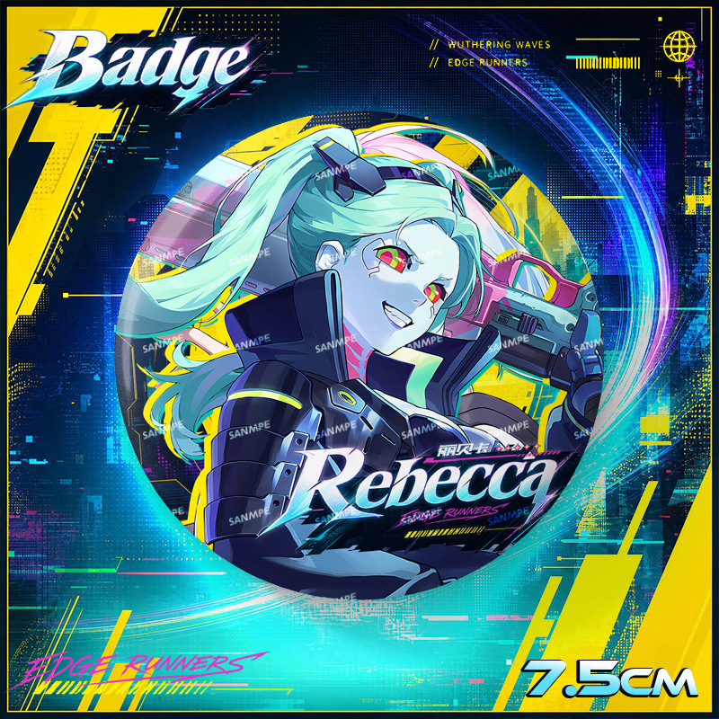 cyberpunk edgerunners anime pin 75mm