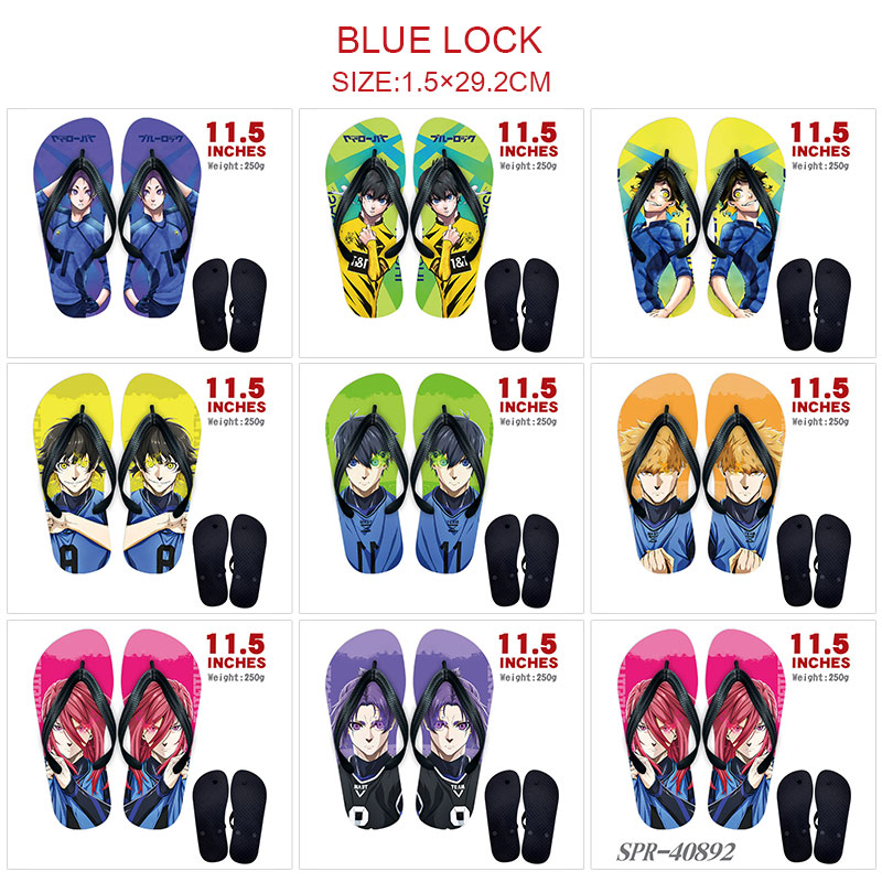 Blue Lock anime flip flops shoes slippers a pair