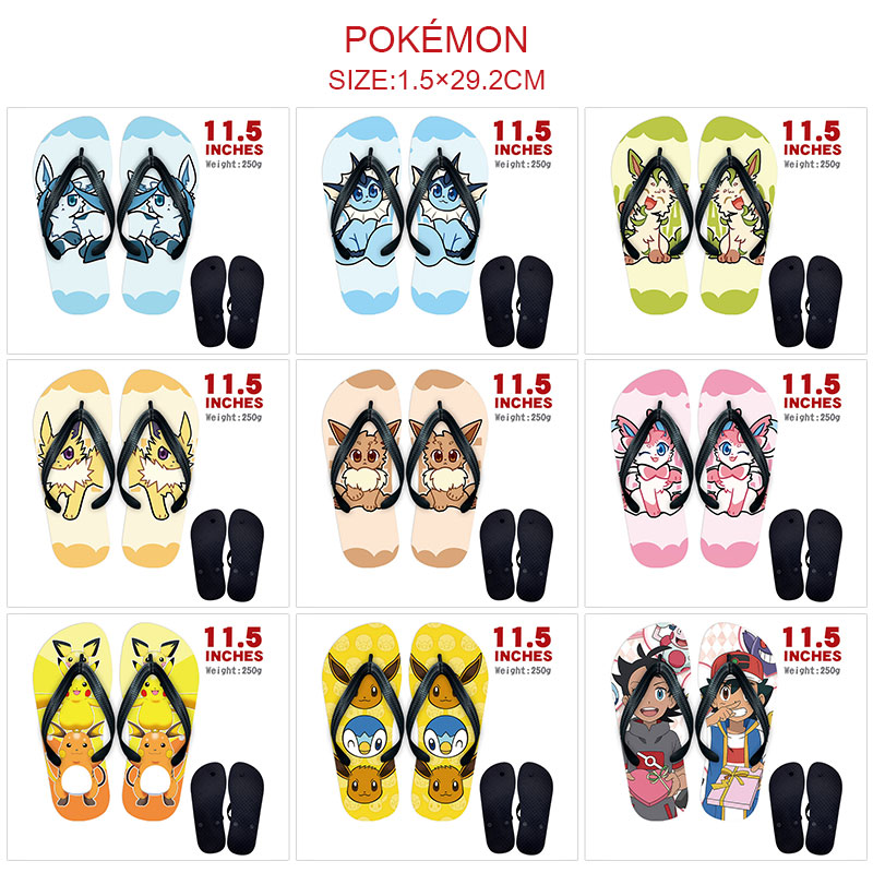 pokemon anime flip flops shoes slippers a pair