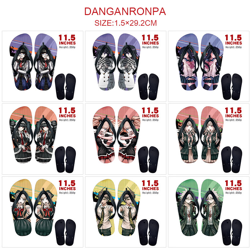 Danganronpa anime flip flops shoes slippers a pair