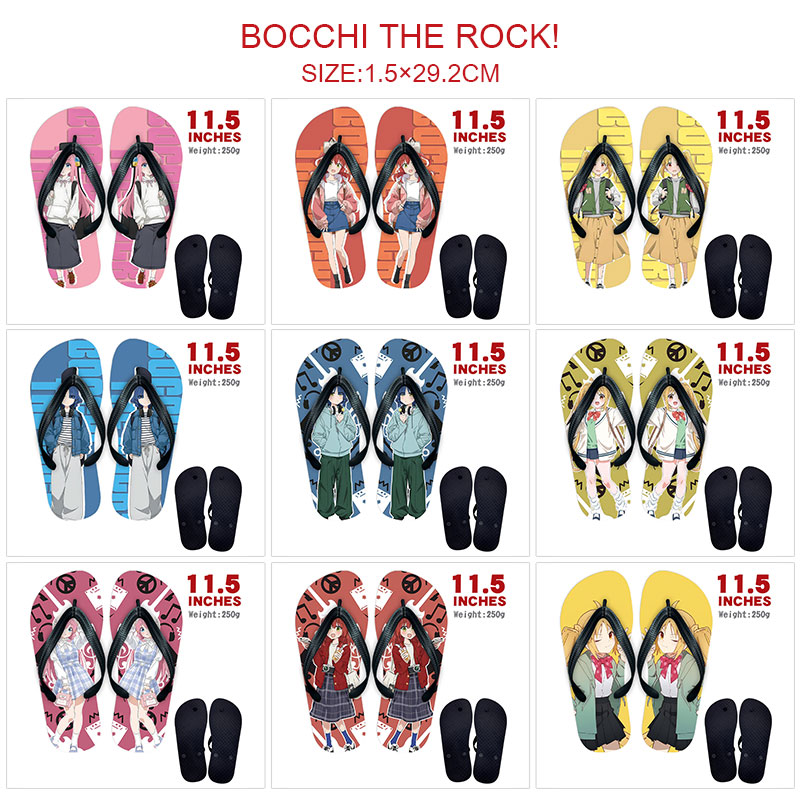 Bocchi the rock anime flip flops shoes slippers a pair