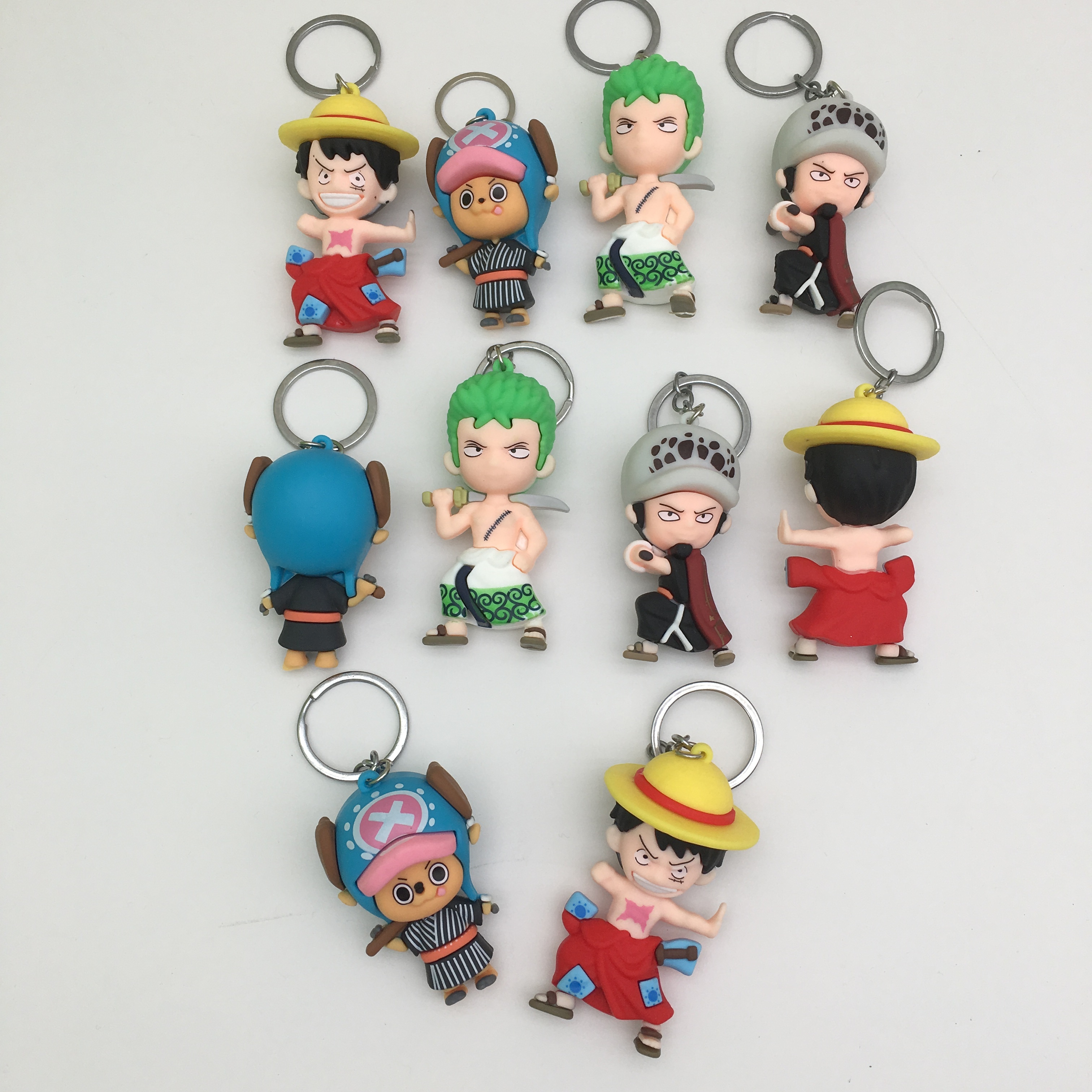 One Piece anime keychain 7cm 10pcs a set