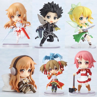 Sword Art Online anime figure 6cm 6pcs a set