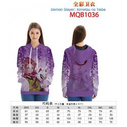 Demon Slayer Kimets Full color zipper hooded Patch pocket Coat Hoodie 