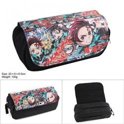 Demon Slayer Kimets-3 Double zipper PU pencil case 