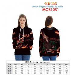 Demon Slayer Kimets Full color zipper hooded Patch pocket Coat Hoodie 