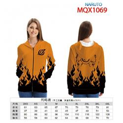 Naruto Full color zipper hooded Patch pocket Coat Hoodie 