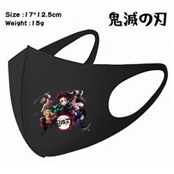 Demon Slayer Kimets-1A Black Anime color printing windproof dustproof breathable mask price for 5 pcs