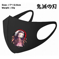 Demon Slayer Kimets-12A Black Anime color printing windproof dustproof breathable mask price for 5 pcs