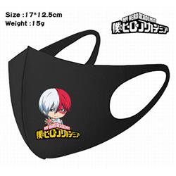 My Hero Academia-7A Black Anime color printing windproof dustproof breathable mask price for 5 pcs