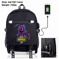 Fortnite-12 A Black Color data cable Backpack