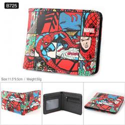 Marvel The Avengers Spiderman Full color PU twill two fold short wallet B725