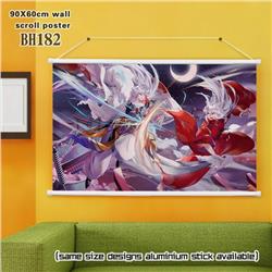 Inuyasha White Plastic rod Cloth painting Wall Scroll 60X90CM BH182