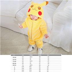 Cartoon Pikachu Children's Flannel zipper one-piece pajamas Book three days in advance price for 2 pcs