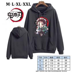 Demon Slayer Kimets-8 Black Printed hooded and velvet padded sweater M L XL XXL