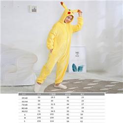 Cartoon Pikachu Flannel zipper one-piece pajamas S M L Book three days in advance price for 2 pcs