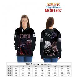 Tokyo Ghoul Full color zipper hooded Patch pocket Coat Hoodie 9 sizes from XXS to 4XL MQB1507