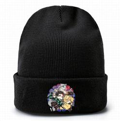 Demon Slayer Kimets-10 Black Thicken Knitting Hat Head circumference (bouncy）