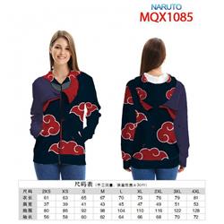Naruto Full color zipper hooded Patch pocket Coat Hoodie 9 sizes from XXS to 4XL MQX 1085