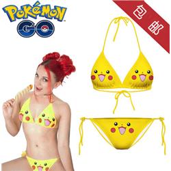 Pocket Monster Pokmon GO Pikachu Anime Underwear Bikini Swimsuits Anime Cosplay Costume