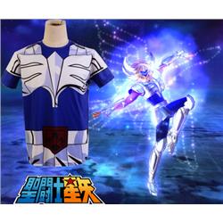 Saint Seiya Bronze Saint Hyoga Cygnus Cloth Summer T-shirt Anime Cosplay Costume S/M/L/XL/XXL