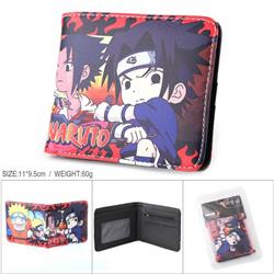 Naruto Full color PU silk screen two fold short card holder wallet Style C