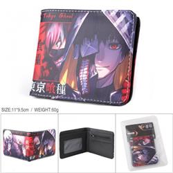 Tokyo Ghoul Full color PU silk screen two fold short card holder wallet
