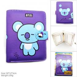 BTS Kim Nam Jun Full color short Snap button Wallet -MK-036