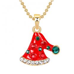 Christmas hat Necklace pendant 2X2.5CM 9G Chain length：42+5CM price for 6 pcs