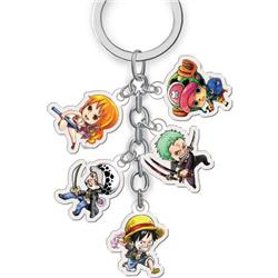 one piece anime double side acrylic keychain