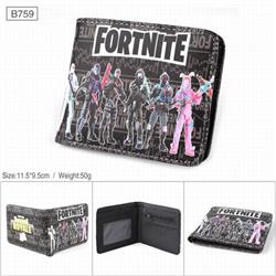 Fortnite Full color PU twill two fold short wallet B759