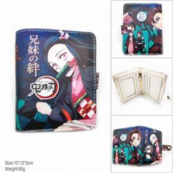 Demon Slayer Kimets Short color picture two fold wallet 11X9.5CM 60G-HK-129