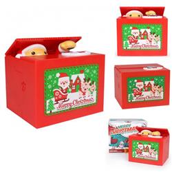 Christmas Santa Claus Electric money piggy bank(No battery)11.8X10X9CM