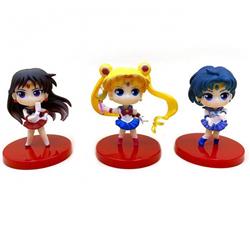 SailorMoon a set of three Boxed Figure Decoration Model 5X7X10CM 120G