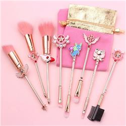 Card Captor Sakura Light rose gold makeup brush a set of eight Cloth bag 15.5-19.5CM price for 2 set