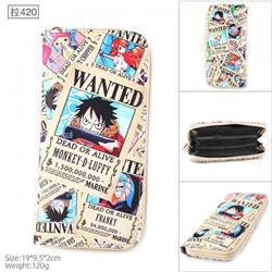 One Piece Full Color PU twill two-fold zipper long wallet-Pull 420