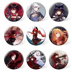 RWBY Circle a set of 9 Round cloth badge brooch 58MM Style C