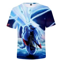 inuyasha anime 3d printed tshirt 2xs to 4xl