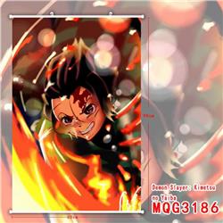 Demon Slayer Kimets White Plastic rod Cloth painting Wall Scroll 60X90CM MQG3186