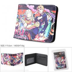 JoJos Bizarre Adventure Full color PU silk screen two fold short card holder wallet Style A