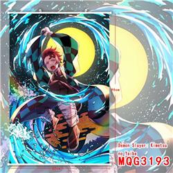 Demon Slayer Kimets White Plastic rod Cloth painting Wall Scroll 60X90CM MQG3193