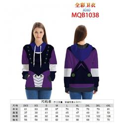 JoJos Bizarre Adventure Full color zipper hooded Patch pocket Coat Hoodie 9 sizes from XXS to 4XL MQB1038