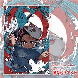 Demon Slayer Kimets White Plastic rod Cloth painting Wall Scroll 60X90CM MQG3182