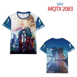 sword art online anime 3d printed tshirt 2xs to 5XL