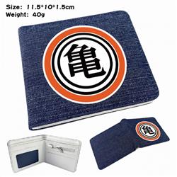 Dragon Ball Digital printed denim bi-fold wallet 11.5X10X1.5CM 40G