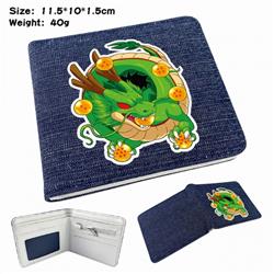 Dragon Ball Digital printed denim bi-fold wallet 11.5X10X1.5CM 40G
