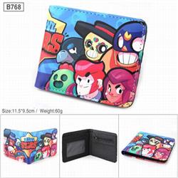 Brawl Stars-B768 Full color PU twill two fold short wallet 11.5X9.5CM 60G