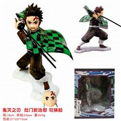 Demon Slayer Kimets Large version Kamado Tanjirou Replaceable face Boxed Figure Decoration Model 18CM 0.62KG