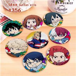 My Hero Academia a set of 8 models Tinplate coated badge 6CM X356