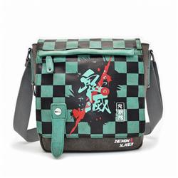 Demon Slayer Kimets Kamado Tanjirou Anime canvas PU shoulder bag 25X7X28CM 0.5KG